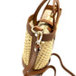 Genuine Leather and Straw Bag