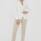 Collarless Double-Breasted Cropped Blazer