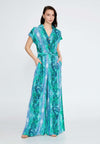 Blue Green Strokes Mermaid Maxi Jumpsuit