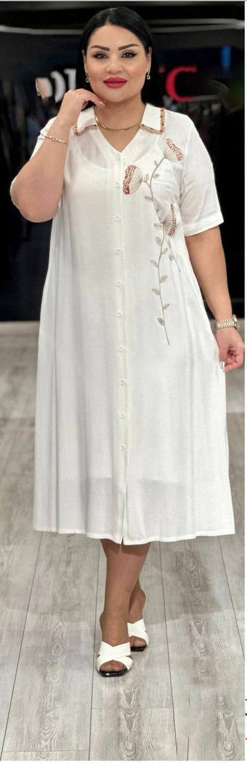 button down maxi shirt dress Norah Boutique | Union Station, DC