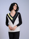 Geometric V-Neck Sweater