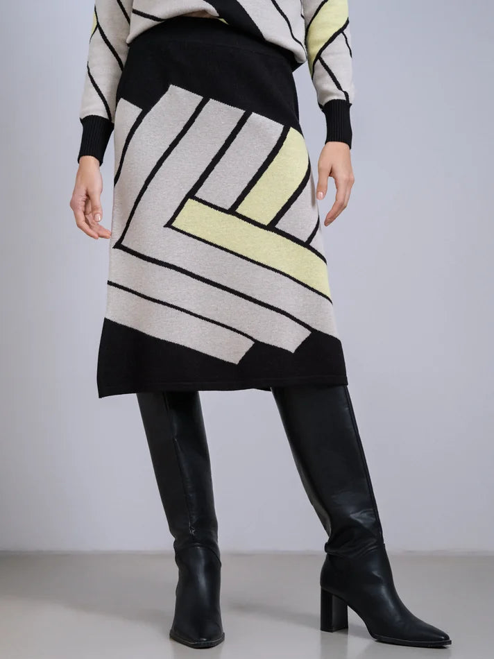 Geometric Stripe Knit Skirt – Norah Boutique