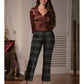 Green Plaid Tailored Pants