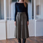 Suede Flowy midi skirt