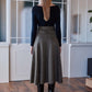 Suede Flowy midi skirt