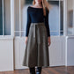 Suede Flowy midi skirt