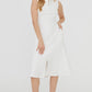 A-line Midi White Dress