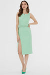 Light Green Belted Midi Dress