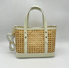 Genuine Leather and Straw Bag