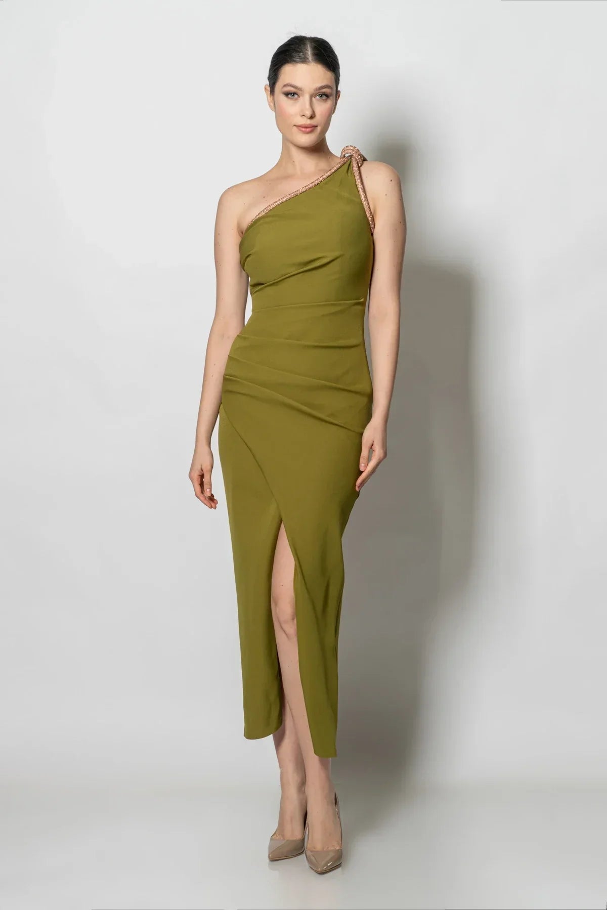 Norah Boutique | Union Station, DC | One Shoulder Midi Green 8 / Green Norah Boutique | Union Station, DC | One Shoulder Midi Green 8 / Green