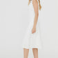 A-line Midi White Dress
