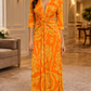 Golden Sunset Twist Maxi Dress
