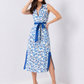 Blue Petal Midi Dress