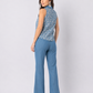 Sky Pinstripe Wide-Leg Pants