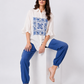 Blue Tile Ruffle Shirt