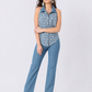 Blue Bloom Sleeveless Shirt