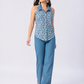 Blue Bloom Sleeveless Shirt