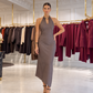 Celeste Halter Neck Midi Dress – Taupe