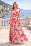 Coastal Bloom Wrap Dress