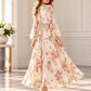 Romantic Floral Print Maxi Dress