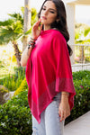 Embellished edge poncho
