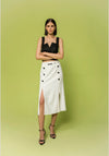 Vertical Stripe High-Waisted Skirt