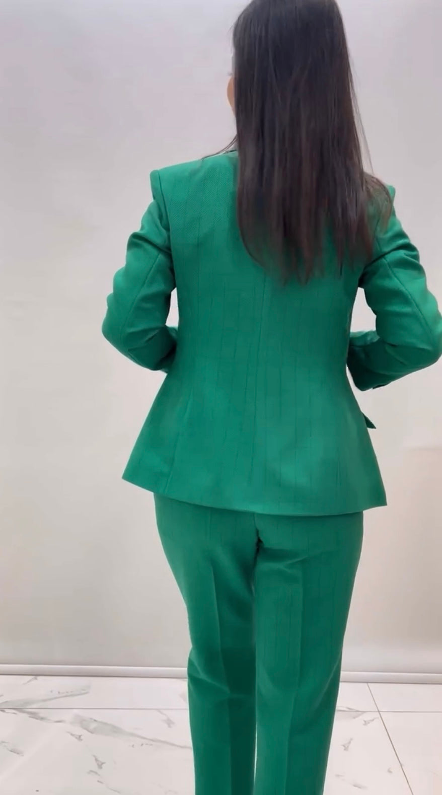 slim fit dress slacks Dark Green Two-Piece Tuxedo Suit – Refined Drama, Tailored Depth – VARDO main image 0