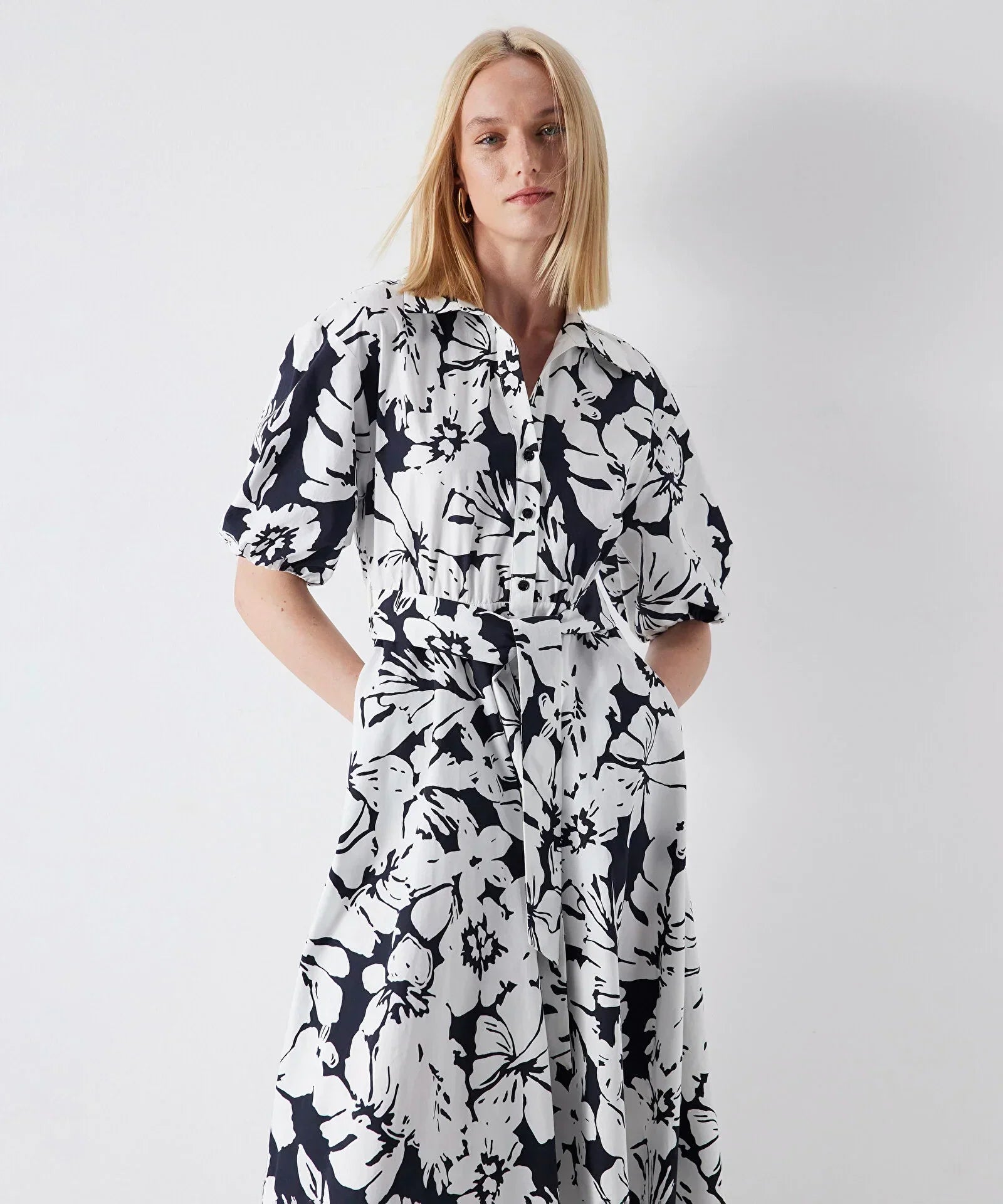 Norah Boutique | Union Station, DC | Patterned Shirtwaist Midi Dress