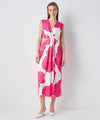 Draped dress with pattern