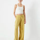 Wide leg fit pants with metal accessories