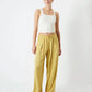 Wide leg fit pants with metal accessories