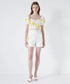 Embroidered poplin shorts