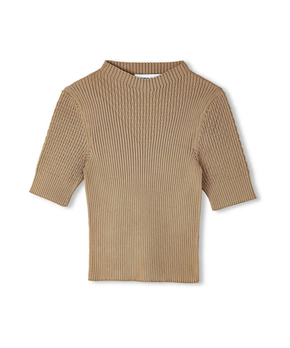 Textured High Neck Blouse