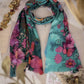 Large Cashmere Scarf Frida Turquoise