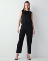 Satin striped backless Jumpsuit