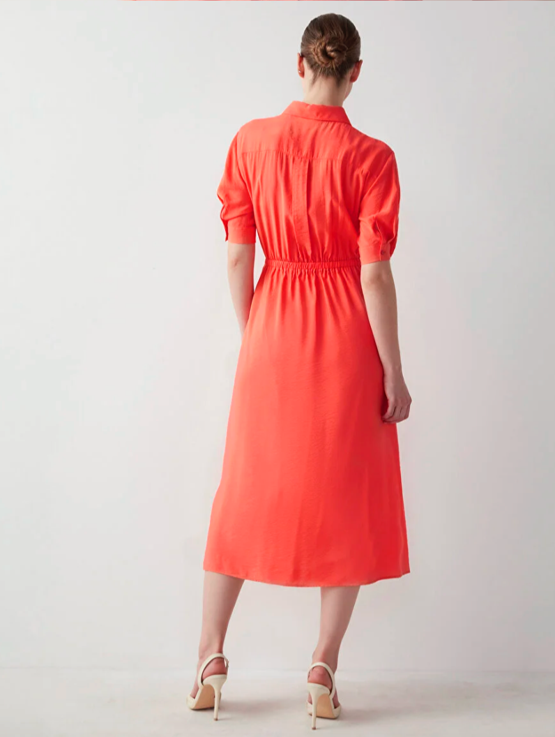 knee length dresses for ladies Denver Abstract Printed Midi-length Shirt Dress – Robyn Bandele main image 0