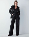 Shiny textured wide leg fit trousers