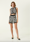Ebony Geometric Pattern Knit Shorts