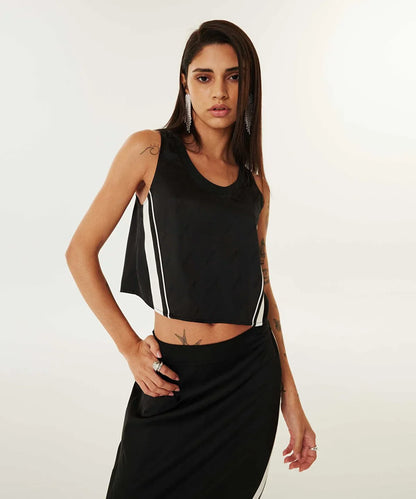 SLOGAN JACQUARD BLOUSE
