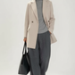 Beige Tailored Wool Blazer