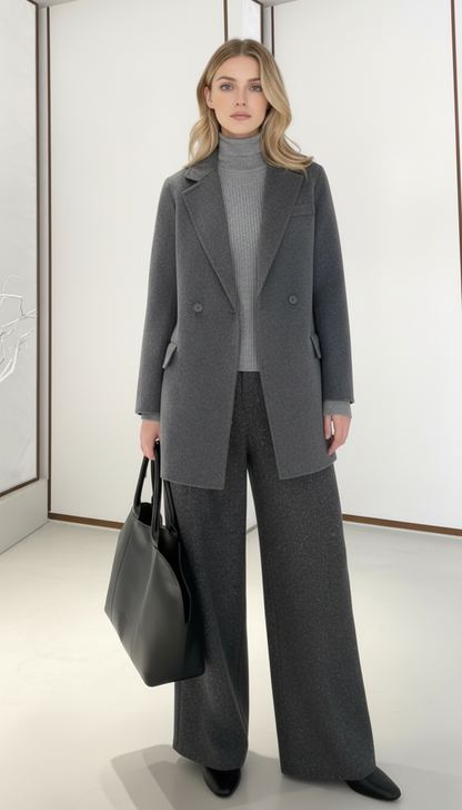 Gray Tailored Wool Blazer