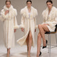 Ivory Luxe Fur-Trim Wool Coat