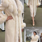Ivory Luxe Fur-Trim Wool Coat