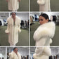 Ivory Luxe Fur-Trim Wool Coat