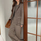 Classic Tweed Wool Blend Brown Jacket
