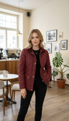 Burgundy Quilted City Jacket