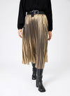 Justina iridescent pleated long skirt