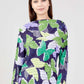 Multicolor Butterfly Print Long Sleeve Blouse