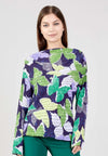 Multicolor Butterfly Print Long Sleeve Blouse