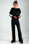 Striped Side Wide Leg Pants